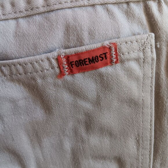 22" Vintage Penneys Foremost Womens Beige Denim Distressed Fringe Hem Shorts 60s - Picture 2 of 6